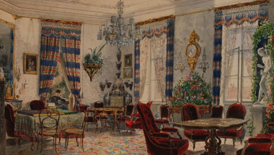 Hráčský salon Klotildy hraběnky Clam - Gallasové v Praze, 3. čvrtina 19. století