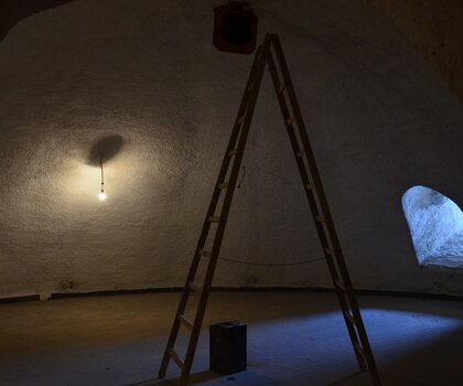 Sklepení hudebního pavilonu Rondelu - utajená místnost pro hudebníky Sklepení hudebního pavilonu Rondelu - utajená místnost pro hudebníky