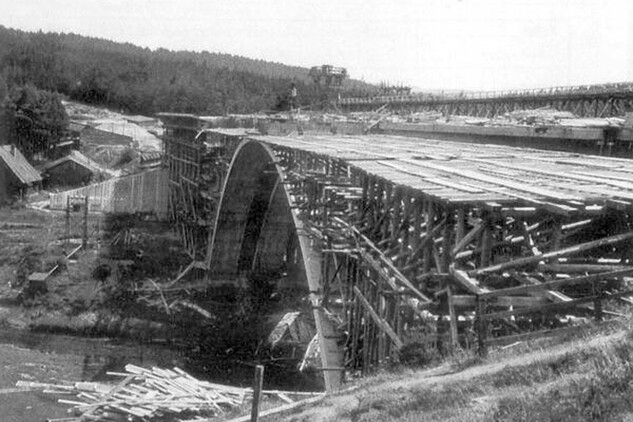 Vojslavický most, pokračování výstavby v roce 1948