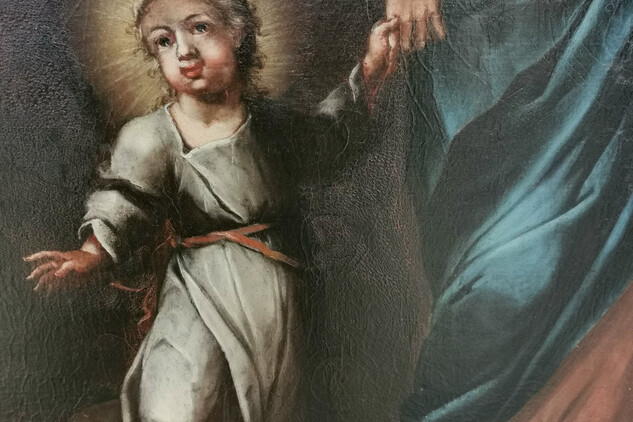 Cyklus lunetových obrazů ze života sv. Augustýna a Svaté rodiny v Havlíčkově Brodě, detail 