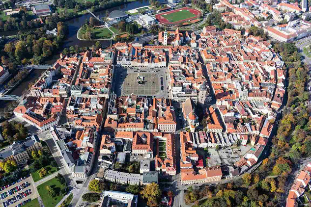České Budějovice, letecký snímek, 2017. Foto UpVision. Foto nepodléhá Creative Commons.